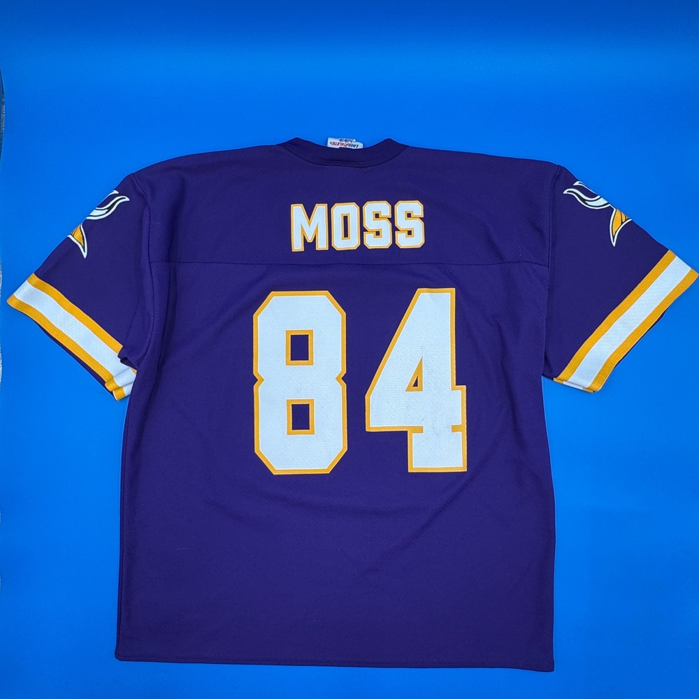 Vintage 90s Randy Moss Minnesota Vikings Jersey Logo Athletic Mens Large Purple